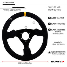將圖片載入圖庫檢視器 13inch 330mm Racing Steering Wheel Suede Competitive Drift PC Game Universal PCD 6x70mm
