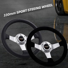 Load image into Gallery viewer, 330mm 13Inch Steering Wheel Suede Leather Sport Drift Steering Wheel Aluminum Frame 6061-T6 70mm/PCD