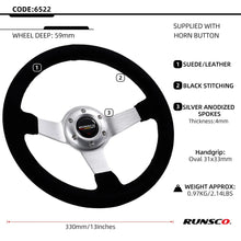 Load image into Gallery viewer, 330mm 13Inch Steering Wheel Suede Leather Sport Drift Steering Wheel Aluminum Frame 6061-T6 70mm/PCD
