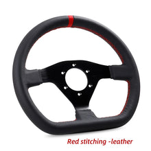 Cargar imagen en el visor de la galería, 12Inch 300mm Steering Wheel Flat Leather Car Drift Pc Game Sport Wheels Control Universal PCD-6x70mm