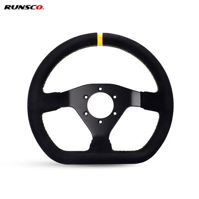 300mm Sim Racing Steering Wheel Flat Suede PCD=6x70MM