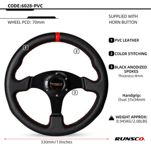 runsco sport steering wheel sim racing game rim wheel