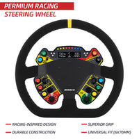 320mm Flat Steering Wheel Sim Racing Drift Pc Game Steering Wheel Control Suede Frame