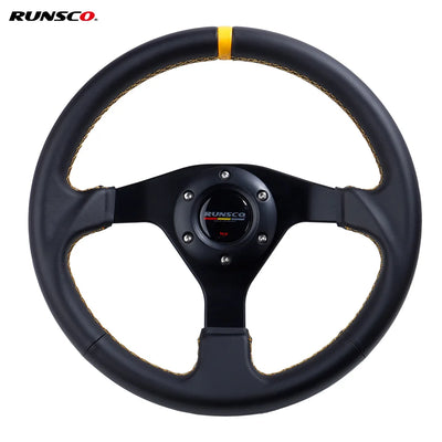 12.6inch Steering Wheel Genuine Leather Racing Drift Pc Sim Game Steering Wheels Control Frame Aluminum 6061-T6 PCD=70mm