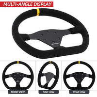 320mm Flat Steering Wheel Sim Racing Drift Pc Game Steering Wheel Control Suede Frame