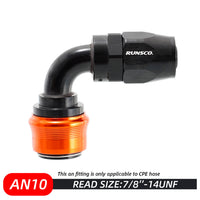 Runsco -10AN Quick-release Hose End Fittings Swivel Adapter Connector 0°/45°/90°/180°