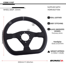 Load image into Gallery viewer, 300mm Steering Wheel Flat Leather Car Drift Pc Sim Gaming Sport Control Rims PCD-6x70mm

