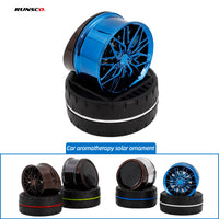 Solar Powered Rotating Wheel Hub Car Air Freshener | JDM Style Dashboard Perfume Diffuser & Aromatherapy Ornament
