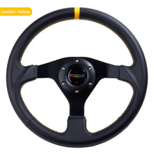 Load image into Gallery viewer, 12.6inch Steering Wheel Genuine Leather Racing Drift Pc Sim Game Steering Wheels Control Frame Aluminum 6061-T6 PCD=70mm
