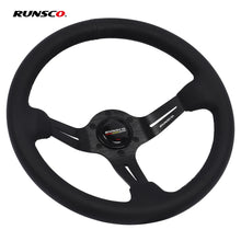 Load image into Gallery viewer, Runsco Performance 13Inch Steering Wheel Real Leather JDM Steering Wheel Pc Game Sim Racing Drift Steering Wheel

