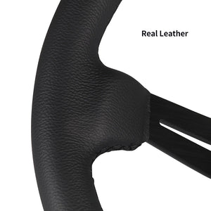 Runsco Performance 13Inch Steering Wheel Real Leather JDM Steering Wheel Pc Game Sim Racing Drift Steering Wheel