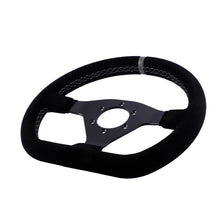 Load image into Gallery viewer, 300mm Steering Wheel Flat Suede Car Drift Pc Sim Gaming Sport Control Rims Grey Stitching PCD-6x70mm
