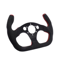 325mm Flat GT Steering Wheel Suede Racing Car/Game Rims Black with Horn Button