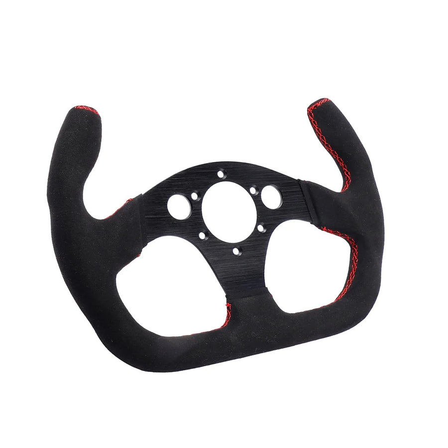 325mm Flat GT Steering Wheel Suede Racing Car/Game Rims Black with Horn Button
