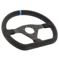 Runsco 320mm Sport Steering Wheel D-Shape Suede 9040 Simulator Controller Rims Flat Drift