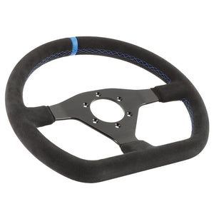 Runsco 320mm Sport Steering Wheel D-Shape Suede 9040 Simulator Controller Rims Flat Drift
