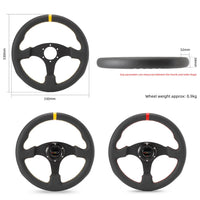 330mm Sport Steering Wheel Racing Simulator Controller Rims Flat Drift 13inch Suede Steering Wheel Runsco