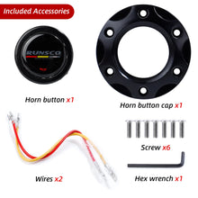 Load image into Gallery viewer, 350mm Steering Wheel Sport Drift Perforated Leather Steering Wheels Aluminum Frame with Horn Button
