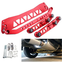Billet Aluminium REAR SUBFRAME BRACE+TIE BAR+Rear Lower Control Arm For Honda Civic EG 92-95