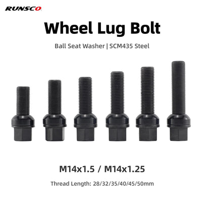 Extended Wheel Lug Bolts – R13 Ball Seat, 12.9 Grade | BMW / Audi / VW | M14x1.5 / M14x1.25 / M12x1.5 (10 pcs)