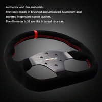 330mm GT Steering Wheel Suede Competitive Karting Drift Racing PC Simulation Game Wheel Rim