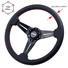 Load image into Gallery viewer, 350mm Steering Wheel Sport Drift Perforated Leather Steering Wheels Aluminum Frame with Horn Button

