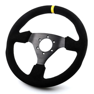 13inch 330mm Racing Steering Wheel Suede Competitive Drift PC Game Universal PCD 6x70mm