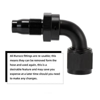 AN6 AN8 AN10 Hose End Fitting Swivel Adapter Aluminum Black