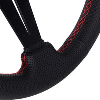 350mm Steering Wheel Sport Drift Perforated Leather Steering Wheels Aluminum Frame with Horn Button