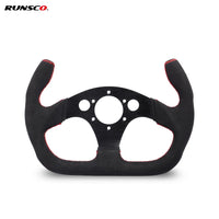 325mm Flat GT Steering Wheel Suede Racing Car/Game Rims Black with Horn Button