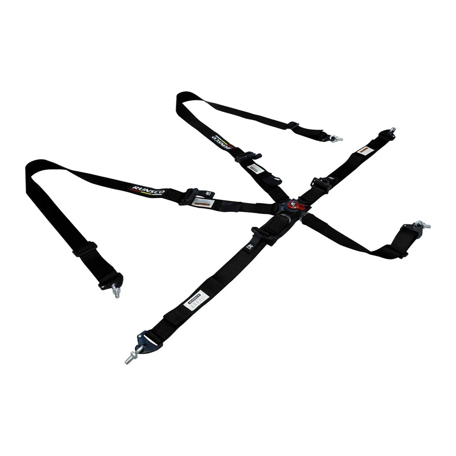2Inch Seat Belt Harness Adjustable Harness Safe Shoulder Strap 5 Points Snap-In Cam Lock Quick Release -Runsco