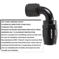 AN6 AN8 AN10 Hose End Fitting Swivel Adapter Aluminum Black
