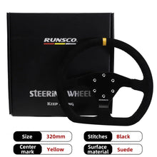 Load image into Gallery viewer, 320mm Flat Steering Wheel Sim Racing Drift Pc Game Steering Wheel Control Suede Frame
