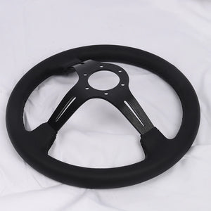 Car Steering Wheel Real Leather JDM Steering Wheel Pc Game Sim Racing Drift Steering Wheel