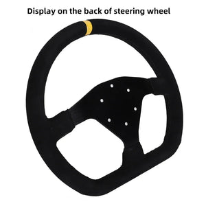 320mm Flat Steering Wheel Sim Racing Drift Pc Game Steering Wheel Control Suede Frame