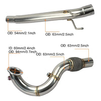 2.5inch Car Exhaust Systems Downpipe for VW Golf MK7
