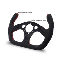 325mm Flat GT Steering Wheel Suede Racing Car/Game Rims Black with Horn Button