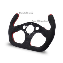Cargar imagen en el visor de la galería, 325mm Flat GT Steering Wheel Suede Racing Car/Game Rims Black with Horn Button
