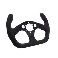 325mm Flat GT Steering Wheel Suede Racing Car/Game Rims Black with Horn Button