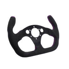 Cargar imagen en el visor de la galería, 325mm Flat GT Steering Wheel Suede Racing Car/Game Rims Black with Horn Button
