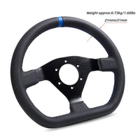 12Inch 300mm Steering Wheel Flat Leather Car Drift Pc Game Sport Wheels Control Universal PCD-6x70mm