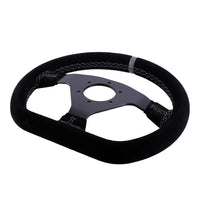 300mm Steering Wheel Flat Suede Car Drift Pc Sim Gaming Sport Control Rims Grey Stitching PCD-6x70mm