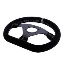 Load image into Gallery viewer, 300mm Steering Wheel Flat Suede Car Drift Pc Sim Gaming Sport Control Rims Grey Stitching PCD-6x70mm
