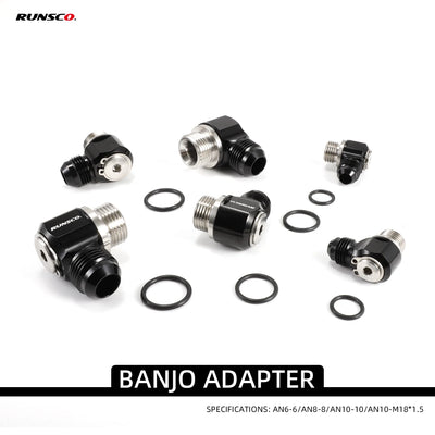 Turbo Brake Hose Fittings 6AN 8AN 10AN for Motorcycle & Automotive Stainless Steel Adapter Black Bolt Ring