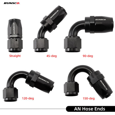 AN6 AN8 AN10 Hose End Fitting Swivel Adapter Aluminum Black