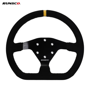 320mm Flat Steering Wheel Sim Racing Drift Pc Game Steering Wheel Control Suede Frame