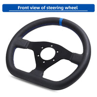 12Inch 300mm Steering Wheel Flat Leather Car Drift Pc Game Sport Wheels Control Universal PCD-6x70mm