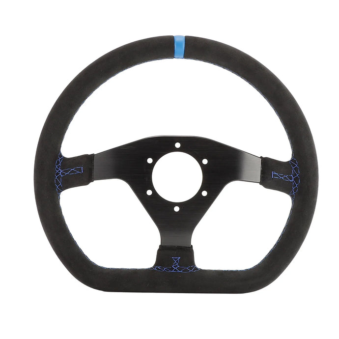 Runsco 320mm Sport Steering Wheel D-Shape Suede 9040 Simulator Controller Rims Flat Drift