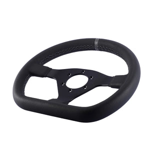 300mm Steering Wheel Flat Leather Car Drift Pc Sim Gaming Sport Control Rims PCD-6x70mm