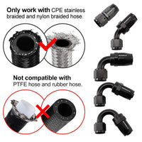 AN6 AN8 AN10 Hose End Fitting Swivel Adapter Aluminum Black